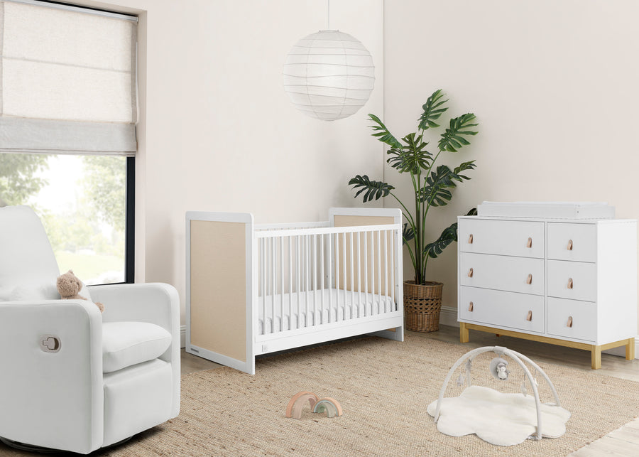 Bianca White and Natural (1516) 19-babyGap Liam 4-in-1 Convertible Crib