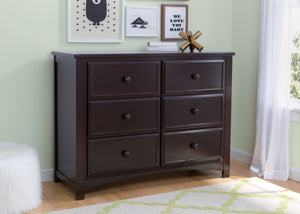 Dark Chocolate (207) 1-Summit 6 Drawer Dresser with Interlocking Drawers