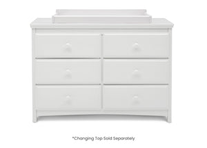 Bianca White (130) 7-Emerson 6 Drawer Dresser with Interlocking Drawers