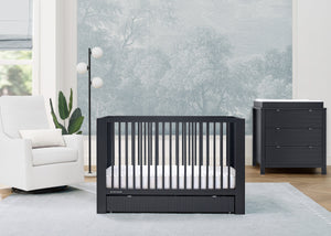 Midnight Grey (1360) 1-Cassie 4-in-1 Convertible Crib with Underdrawer