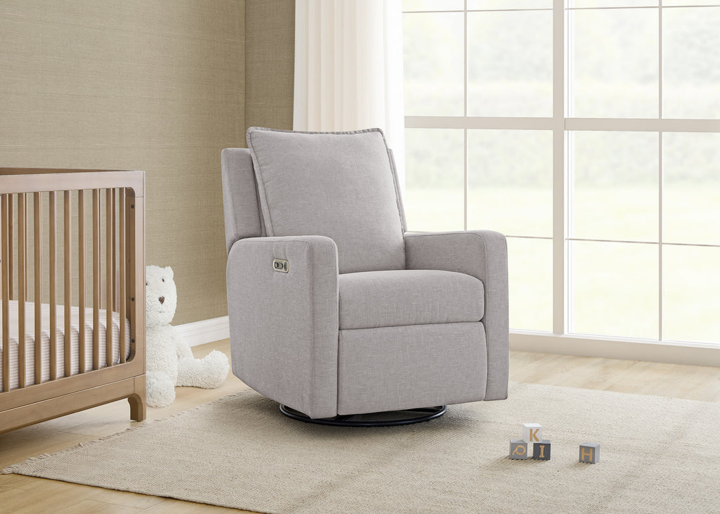 babyGap Harlowe Power Recliner and Swivel Glider with USB-A and Type-C Ports in Stain-Resistant Performance FabricAsh (1547)