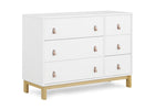 Bianca White with Natural (123) 22-babyGap Legacy 6 Drawer Dresser with Leather Pulls and Interlocking Drawers