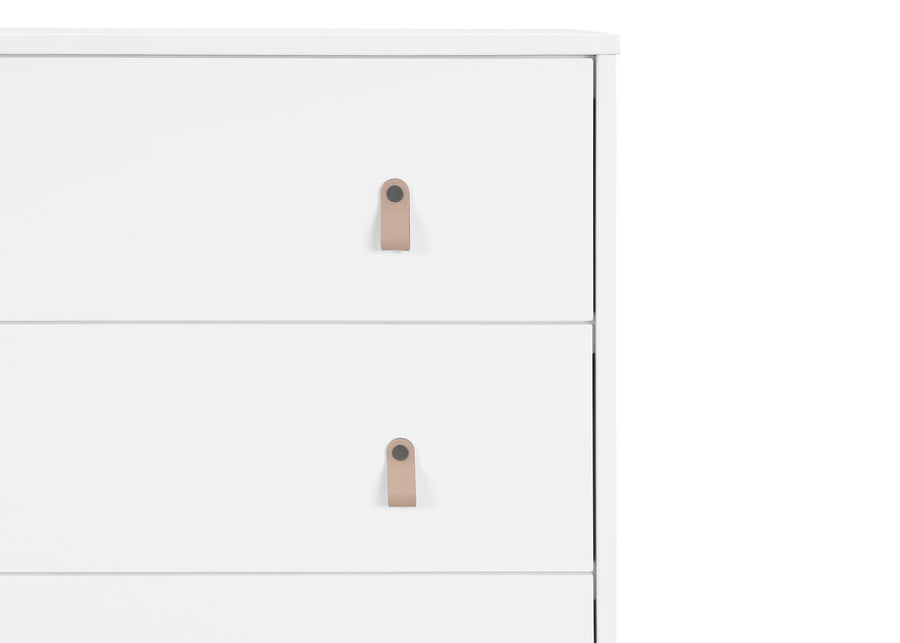 Bianca White with Natural (123) 5-babyGap Legacy 3 Drawer Dresser with Leather Pulls and Interlocking Drawers