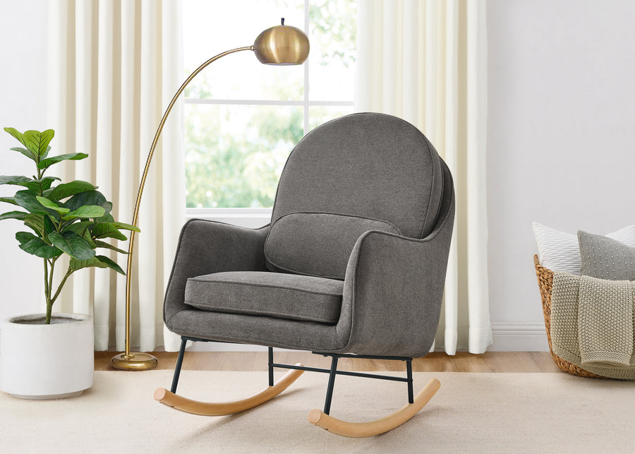 Stone Grey with Black & Natural (1420) 2-Ella Rocker with LiveSmart Evolve Fabric