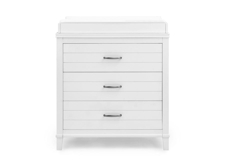 Bianca White (130) 10-Phoebe 3 Drawer Dresser with Interlocking Drawers