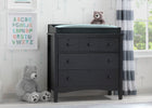 Textured Midnight Grey (1347) 1-Farmhouse 3 Drawer Dresser with Changing Top and Interlocking Drawers