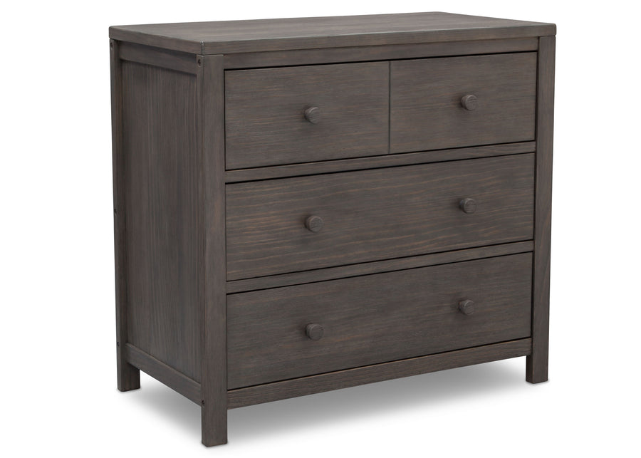 Rustic Grey (084) 4-Cambridge 3 Drawer Dresser with Interlocking Drawers