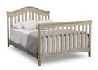 Wooden crib with bedding on a white background 21-Farmhouse 6-in-1 Convertible Baby Crib