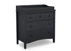 Textured Midnight Grey (1347) 3-Farmhouse 3 Drawer Dresser with Changing Top and Interlocking Drawers