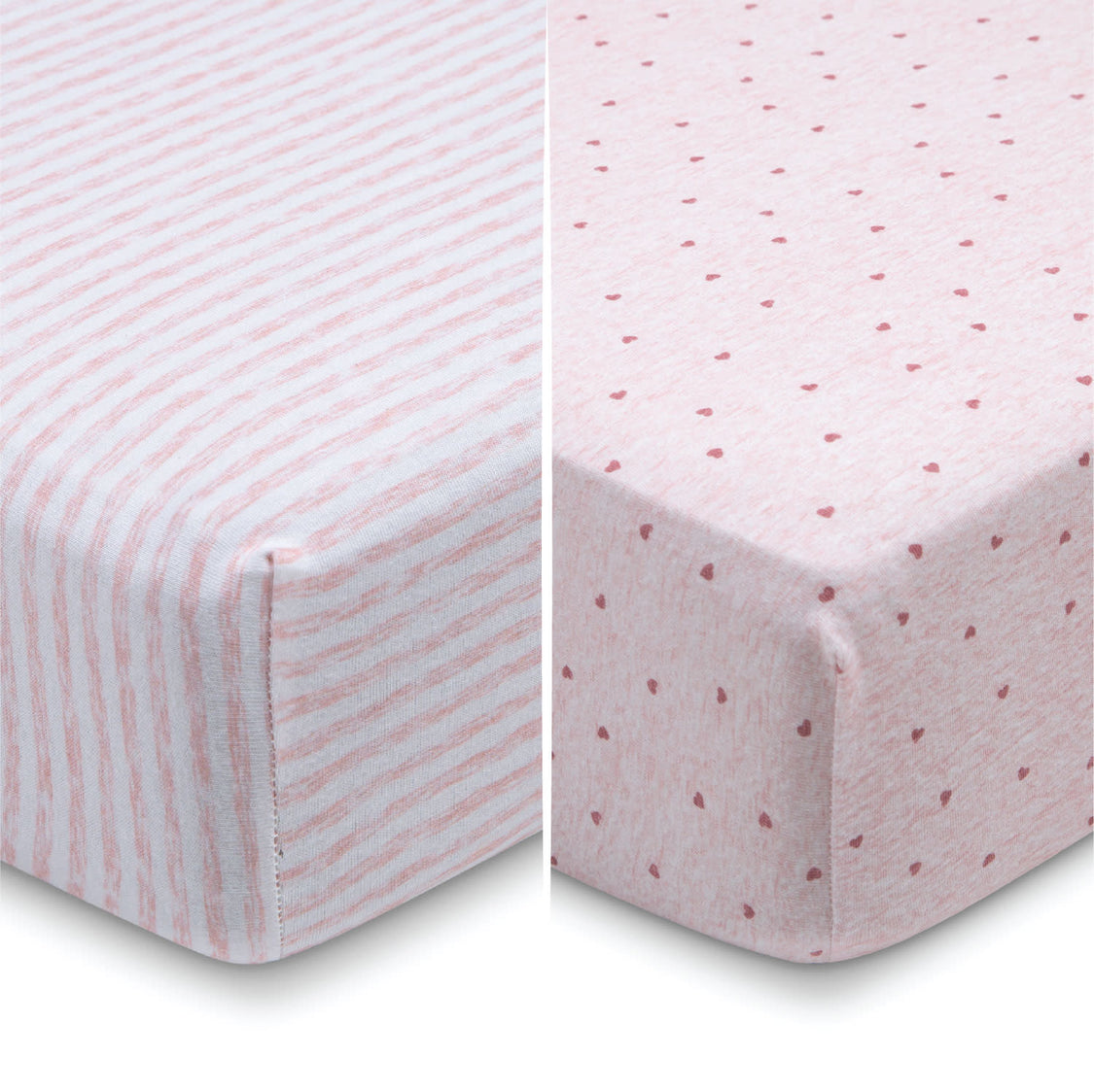babyGap Pink Hearts & Stripes 100% Organic Cotton Crib Sheets - 2 Pack