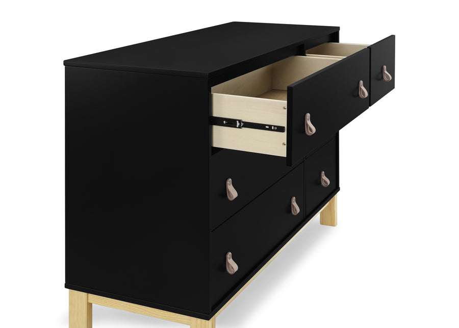 Ebony with Natural (1482) 12-babyGap Legacy 6 Drawer Dresser with Leather Pulls and Interlocking Drawers