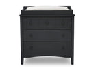 Textured Midnight Grey (1347) 2-Farmhouse 3 Drawer Dresser with Changing Top and Interlocking Drawers