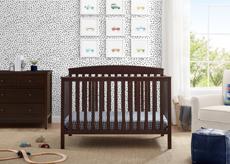 Walnut Espresso (1324) 35-Hanover 6-in-1 Convertible Baby Crib