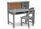 Grey (026) 8-Tween Wood Desk with Hutch and Chair