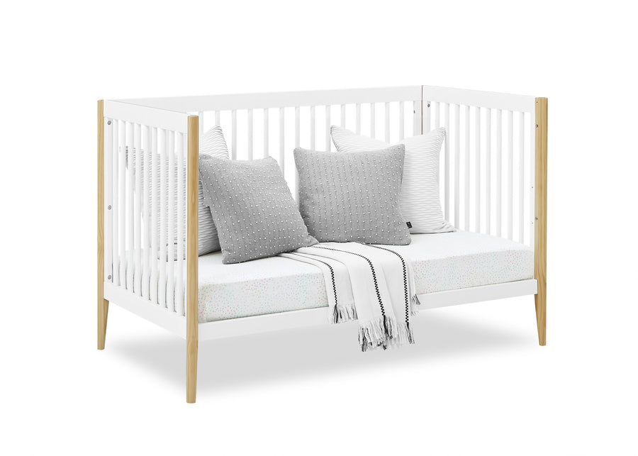 Bianca White with Natural (123) 51-Casey 6-in-1 Convertible Crib