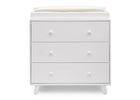 White (100) 2-Ava 3 Drawer Dresser with Changing Top and Interlocking Drawers