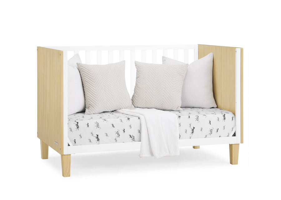 Natural with Bianca White (1512) 40-Sonny 4-in-1 Convertible Crib