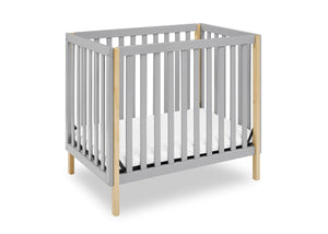 Grey with Natural (1359) 5-Gio Mini Crib with 2.75-Inch Mattress