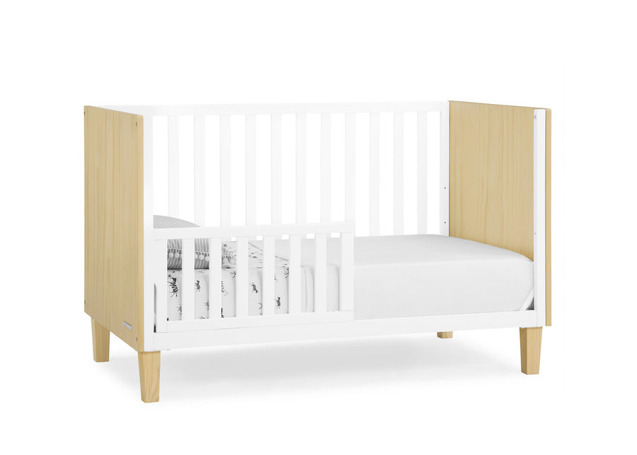 Natural with Bianca White (1512) 38-Sonny 4-in-1 Convertible Crib