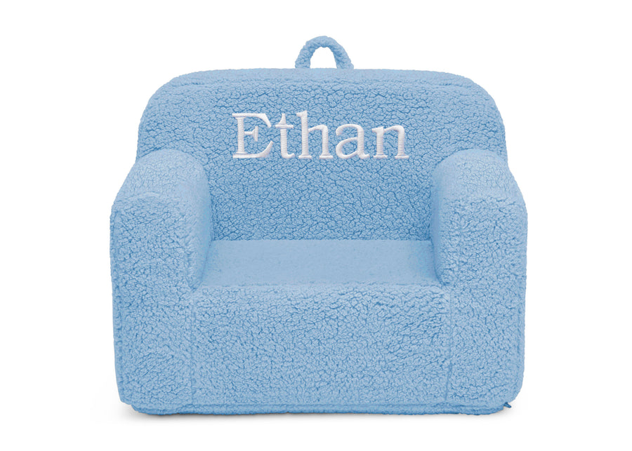 Powder Blue (1291) 17-Personalized Cozee Sherpa Chair for Kids