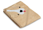 Beige towel with a cartoon dog face design on a white background 38-Baby Hooded Bath Towel