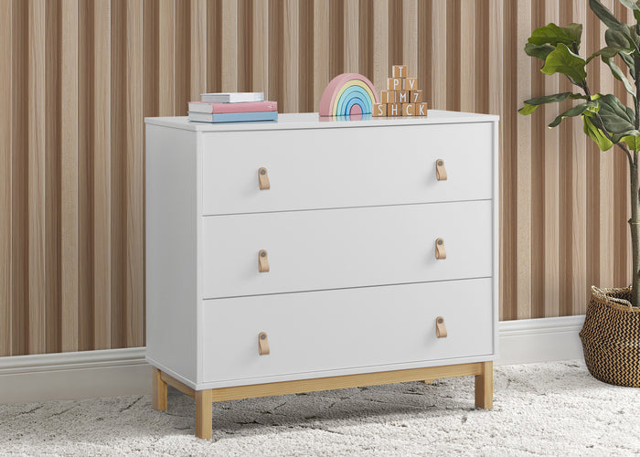 babyGap Legacy 3 Drawer Dresser with Leather Pulls and Interlocking DrawersBianca White with Natural (123)