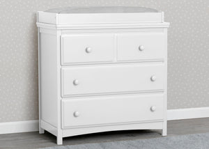 Bianca White (130) 17-Emerson 3 Drawer Dresser with Changing Top and Interlocking Drawers