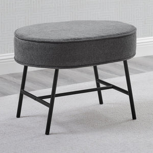 Stone Grey with Black & Natural (1420) 21-Ella Ottoman with LiveSmart Evolve Fabric