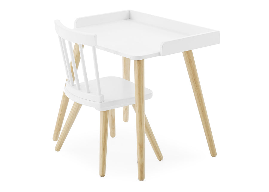 Bianca White with Natural (123) 3-Essex Desk & Chair Set