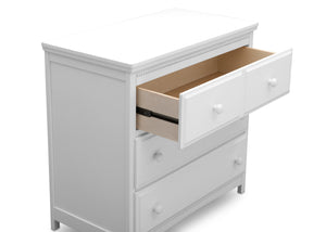 Bianca White (130) 18-Emerson 3 Drawer Dresser with Changing Top and Interlocking Drawers