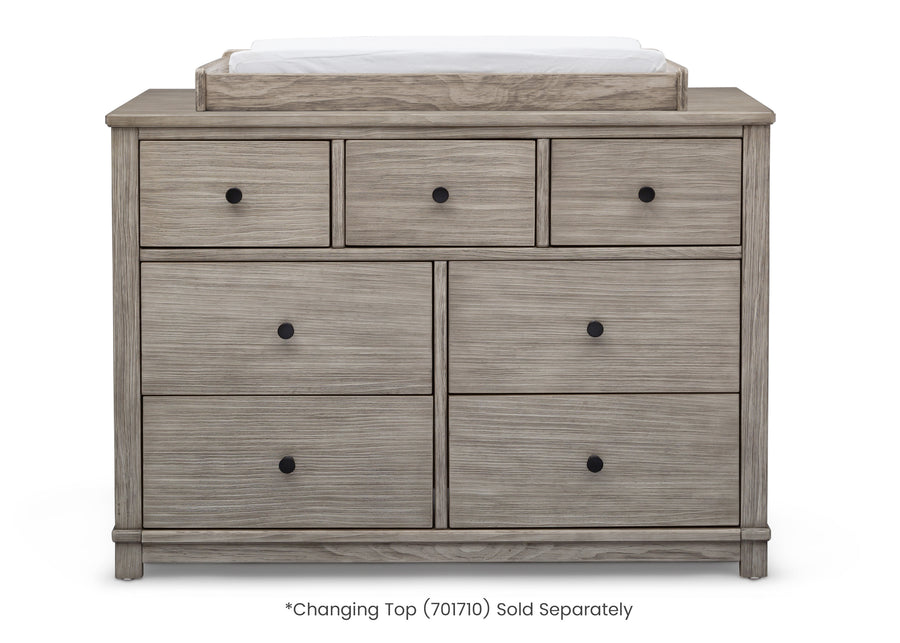 Rustic White (119) 2-Monterey 7 Drawer Dresser with Interlocking Drawers