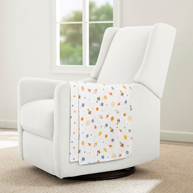 Space Exploration (3235) 11-100% Cotton Flannel Baby Receiving Blankets - 2 Pack