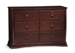 Black Cherry Espresso (607) 7-Bentley 6 Drawer Dresser with Interlocking Drawers