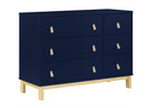 Navy with Natural (1481) 6-babyGap Legacy 6 Drawer Dresser with Leather Pulls and Interlocking Drawers