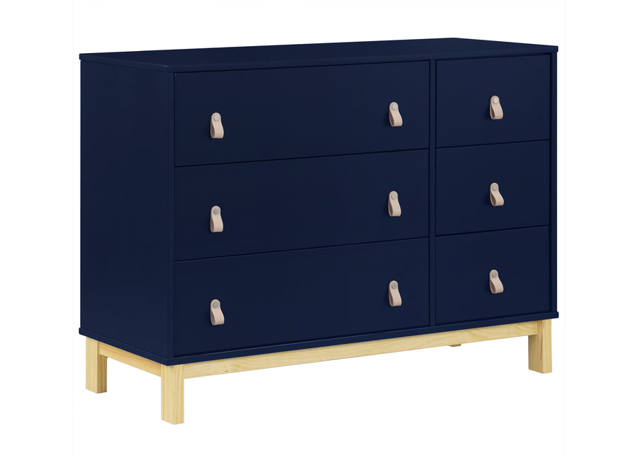 Navy with Natural (1481) 6-babyGap Legacy 6 Drawer Dresser with Leather Pulls and Interlocking Drawers