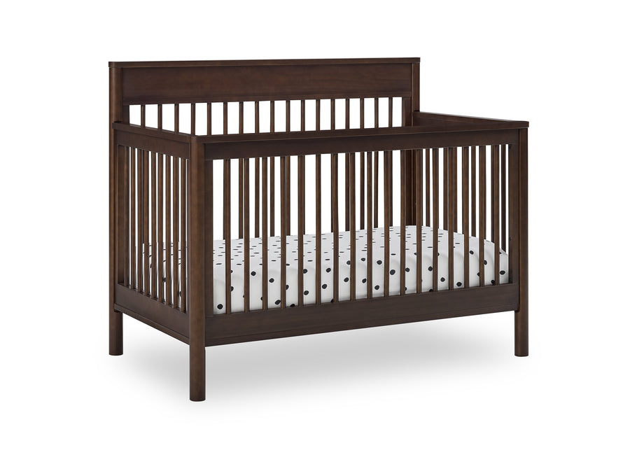 Wooden crib with white mattress on a white background 13-Remy 6-in-1 Convertible Crib