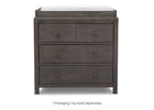 Rustic Grey (084) 3-Cambridge 3 Drawer Dresser with Interlocking Drawers