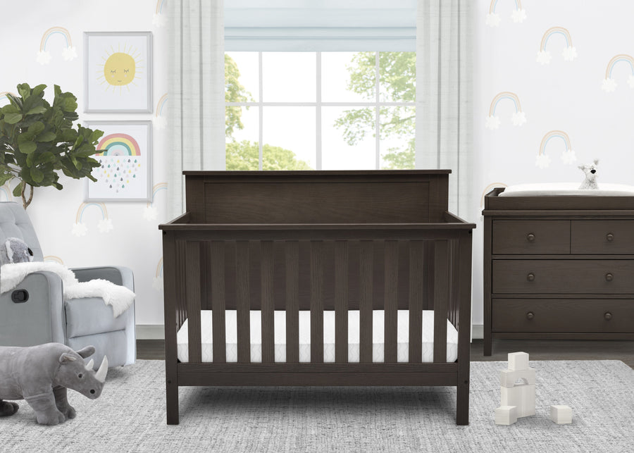 Textured Cocoa (1350) 15-Middleton 4-in-1 Convertible Baby Crib