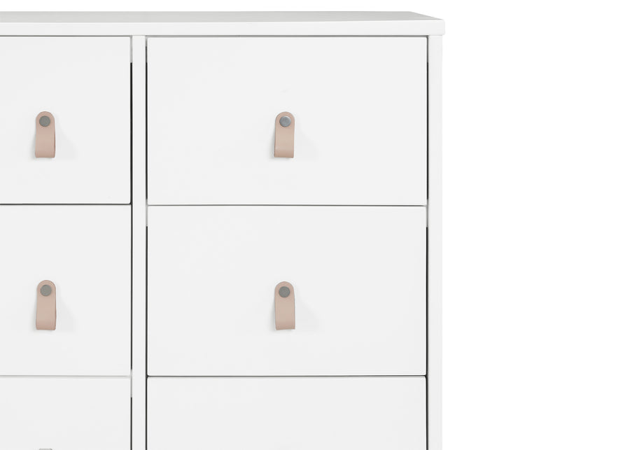 Bianca White with Natural (123) 21-babyGap Legacy 6 Drawer Dresser with Leather Pulls and Interlocking Drawers