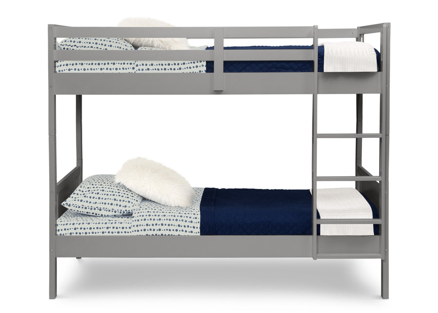 Grey (026) 3-Convertible Twin Bunk Bed with Ladder and Guardrails