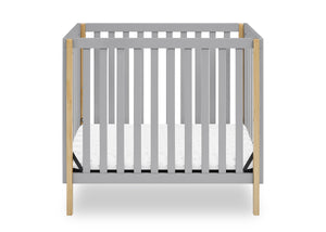 Grey with Natural (1359) 4-Gio Mini Crib with 2.75-Inch Mattress
