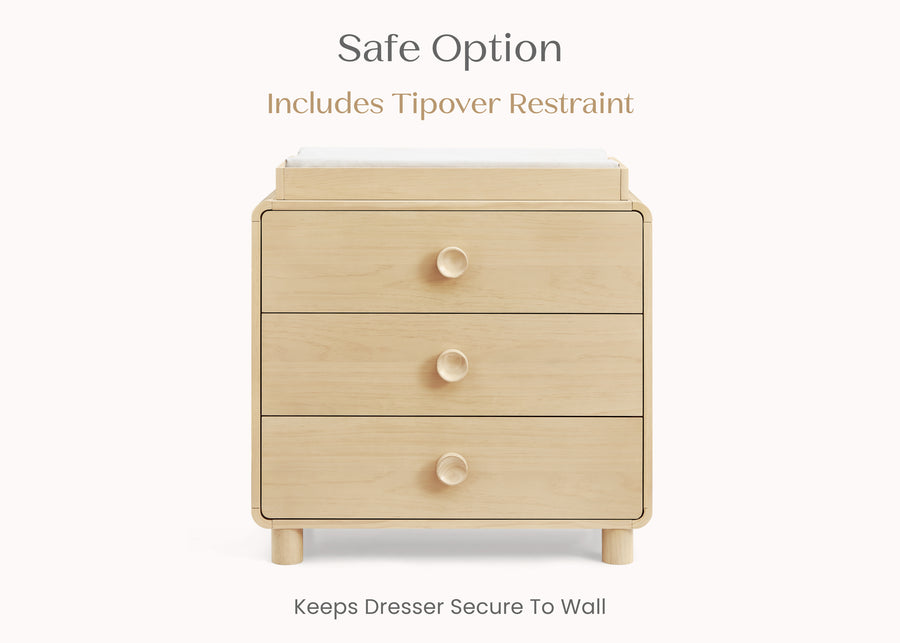 Natural Sandstone (1544) 18-Ari 3 Drawer Dresser with Changing Top
