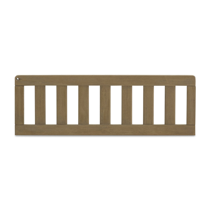 Wooden baby crib rail on a white background