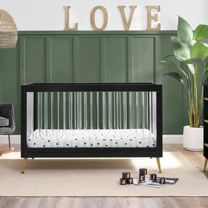 Ebony with Melted Bronze (1500) 12-Sloane 4-in-1 Acrylic Convertible Crib