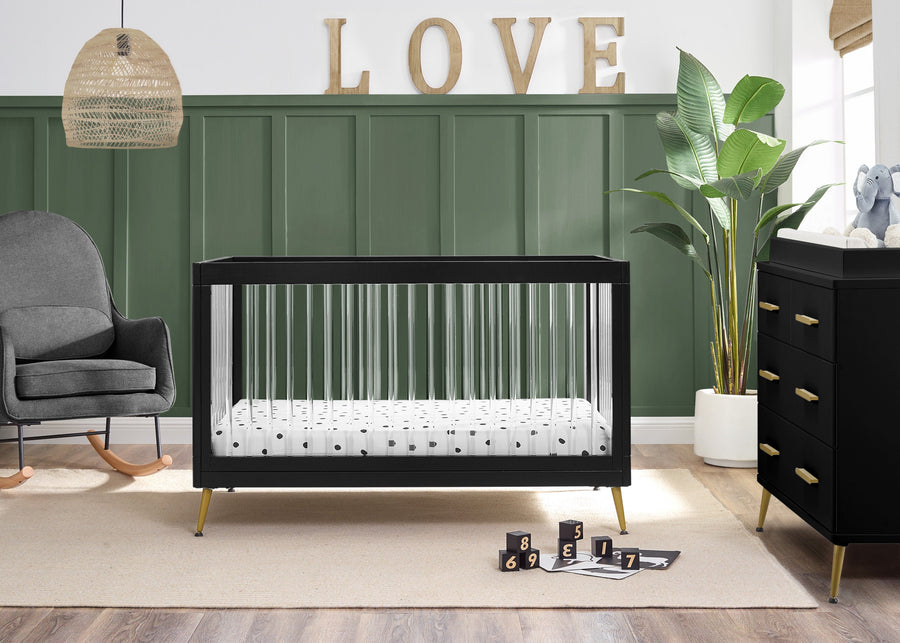 Ebony with Melted Bronze (1500) 1-Sloane 4-in-1 Acrylic Convertible Crib