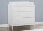 Bianca White (130) 16-Saint 4 Drawer Dresser with Changing Top and Interlocking Drawers