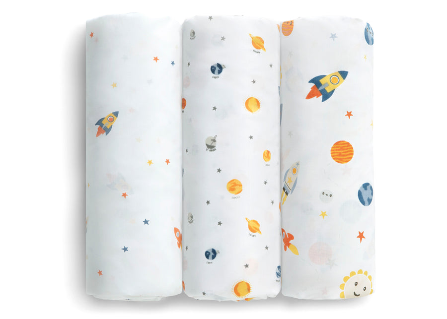 Space Exploration (3235) 2-Fitted Crib Sheets - 3 Pack