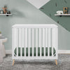 Bianca White with Natural (123) 28-Essex Convertible Mini Baby Crib with 2.75-Inch Mattress, Greenguard Gold Certified