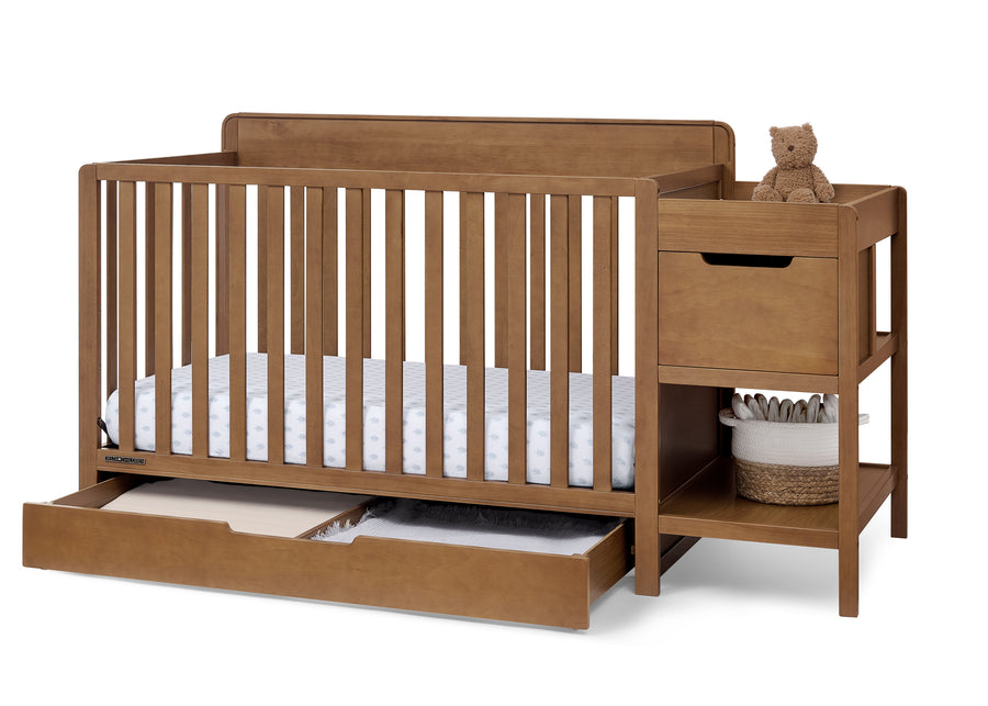 Chestnut (836) 27-Maya 5-in-1 Convertible Crib and Changer with Storage