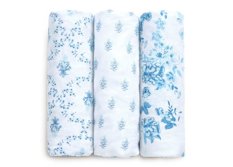 Blue Botanicals (3035) 2-100% Organic Cotton Fitted Crib Sheets - 3 Pack